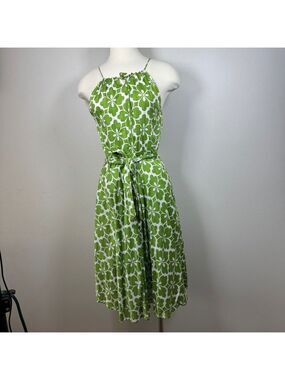 Jacob Green and White Midi Dress